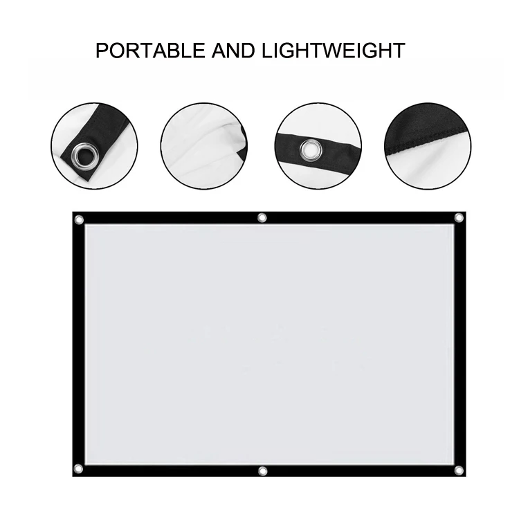 MESEVEN 100 дюймов 16:9 простой передней и задней проекции Экран Портативный складной проектор Экран для дома открытый украсить праздник