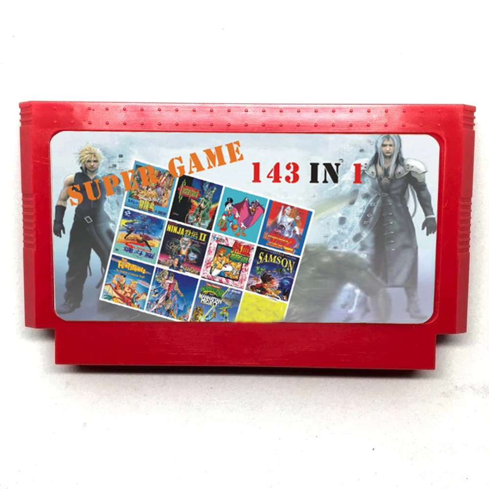 

143 In 1 60 pins 8 bit Game card with game Final Fantasy 1 2 3/Bros123/Contra/Little Samson/Tetris1 2/Star War/Turtles1