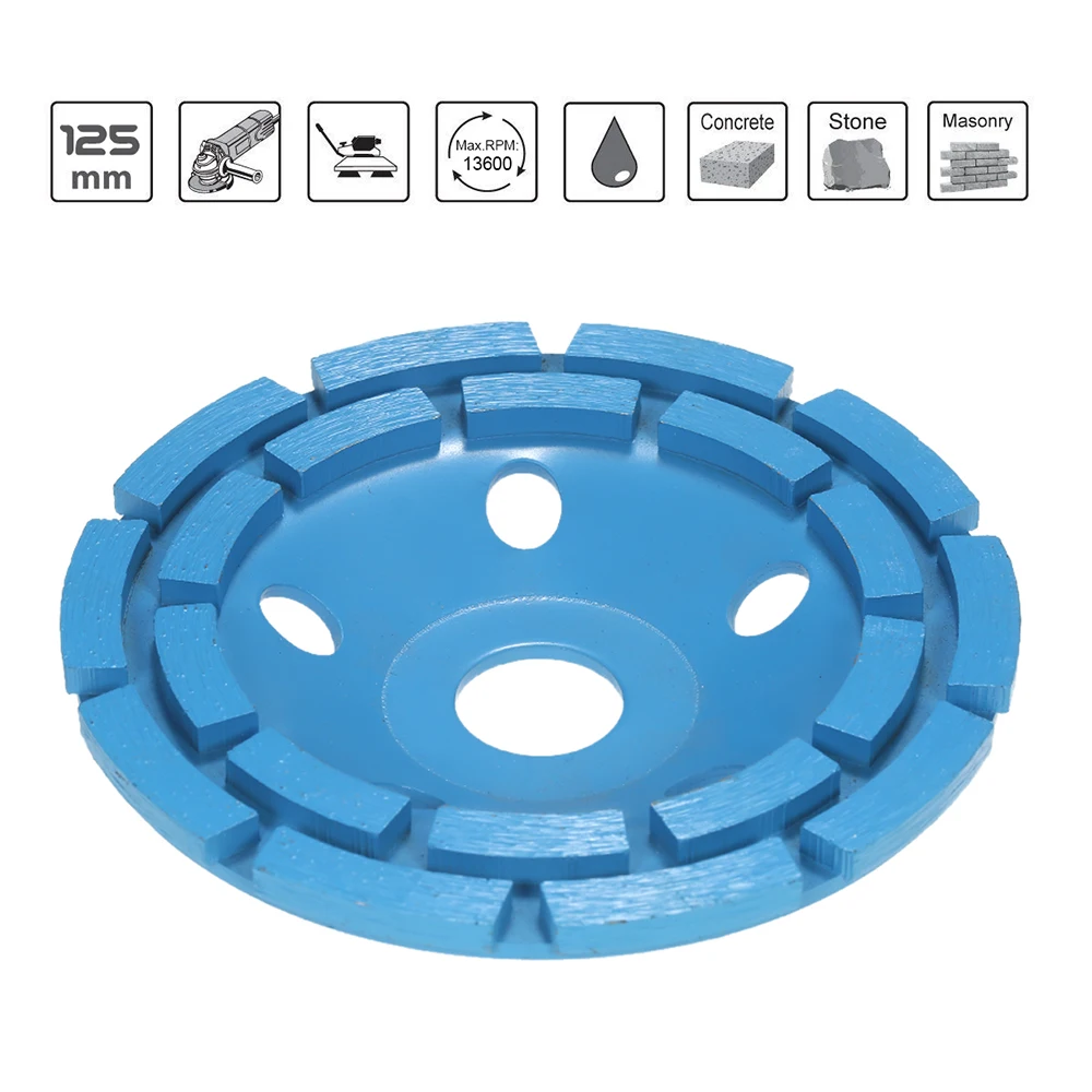 125 мм 5 "Diamond 2 ряда сегмент шлифовальные насадки для шлифовального колеса диск абразивный инструмент шлифовальный станок чашки 22 мм