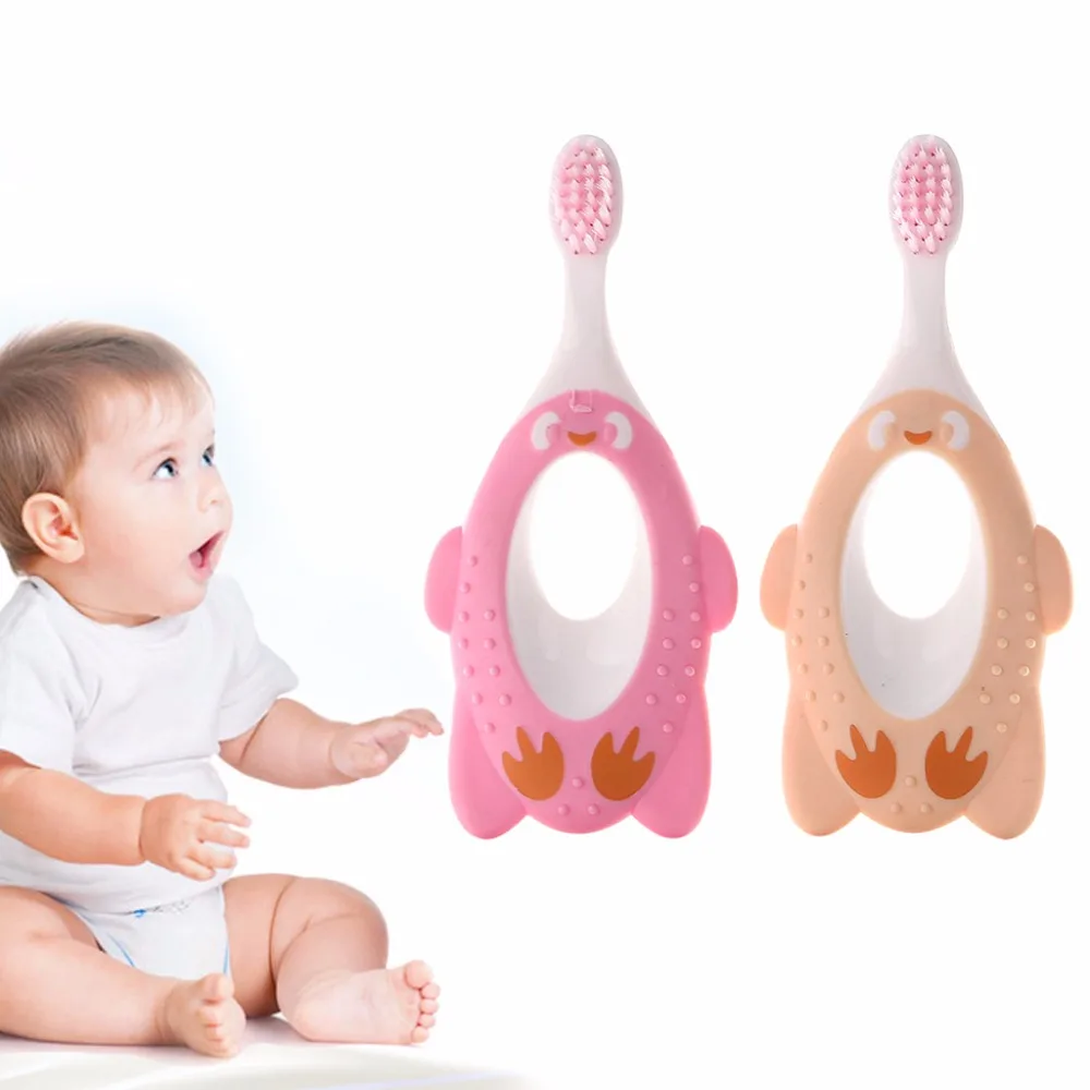 Kids Cartoon Baby Soft-bristled Toothbrush Children Teeth Training Mouth Clean Penguin Shape Kids Cartoon Baby Soft-bristled Toothbrush Children Teeth Training Mouth Clean Penguin Shape