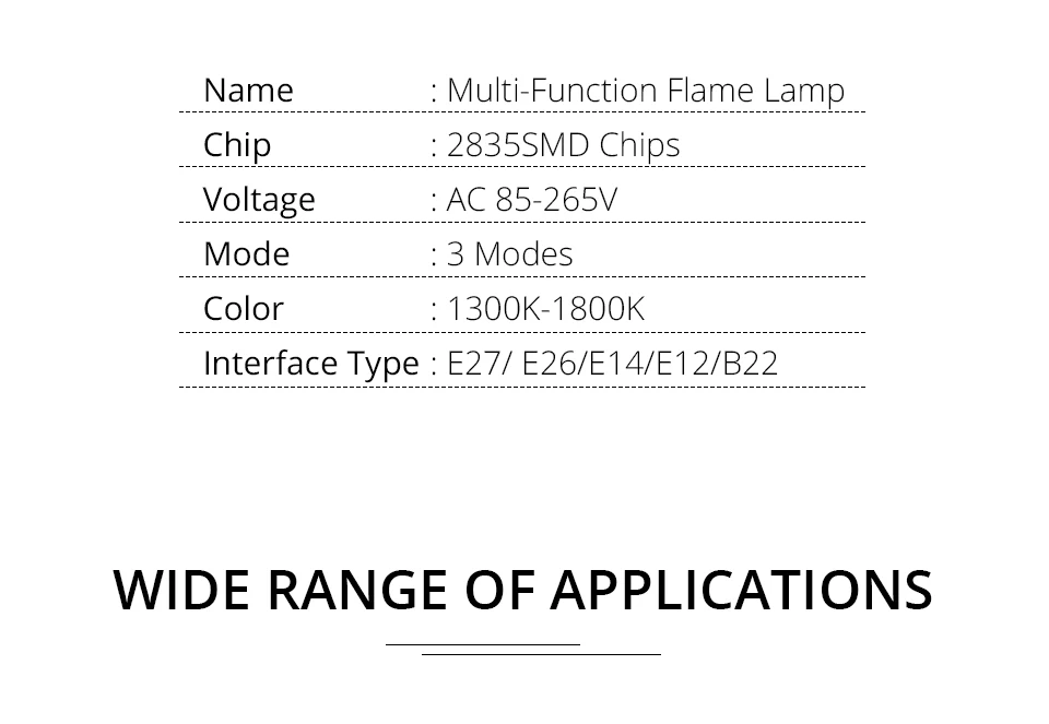 3 Modes LED Flame Effect Fire Light Bulb SMD2835 AC 85-265V E27 LED Burning Light Flicker Flame Lamp 1300-1800K Light Bulb Home (3)