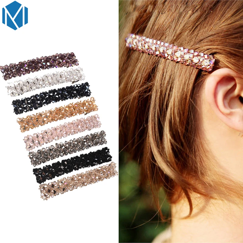 

M MISM 1 pc Fashion Bling Women Hairgrips korean Style Rhinestone Hair Clip Girls Crystal Barrettes Hair Accessories Hairband