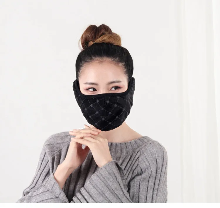 Для женщин Для мужчин хлопок половина лица маски для лица капюшон челюсти открытый зимний шеи гвардии шарф Теплый маска AD0669