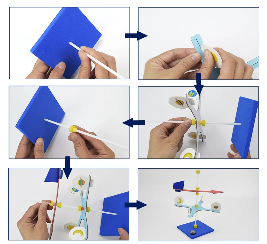 DIY тест направление ветра сборные игрушки для детей, исследуя природу, научное исследование, модели, наборы игрушек, уровень ветра, экспериментальный