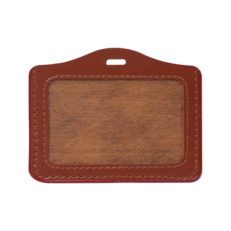 ID Window Business Work Card ID Badge Holder Case Badge Horizontal Type - Color: Bronze