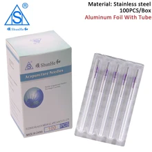 100pcs Acupuncture Needle Disposable Sterile Chinese Acupuncture Needles Therapy With Tube Acupoint Acupuntura Asepsis Massage huatuo acupuncture needles huatuo acupuncture instrument set acupuncture needles package reusable acupuncture massage needles