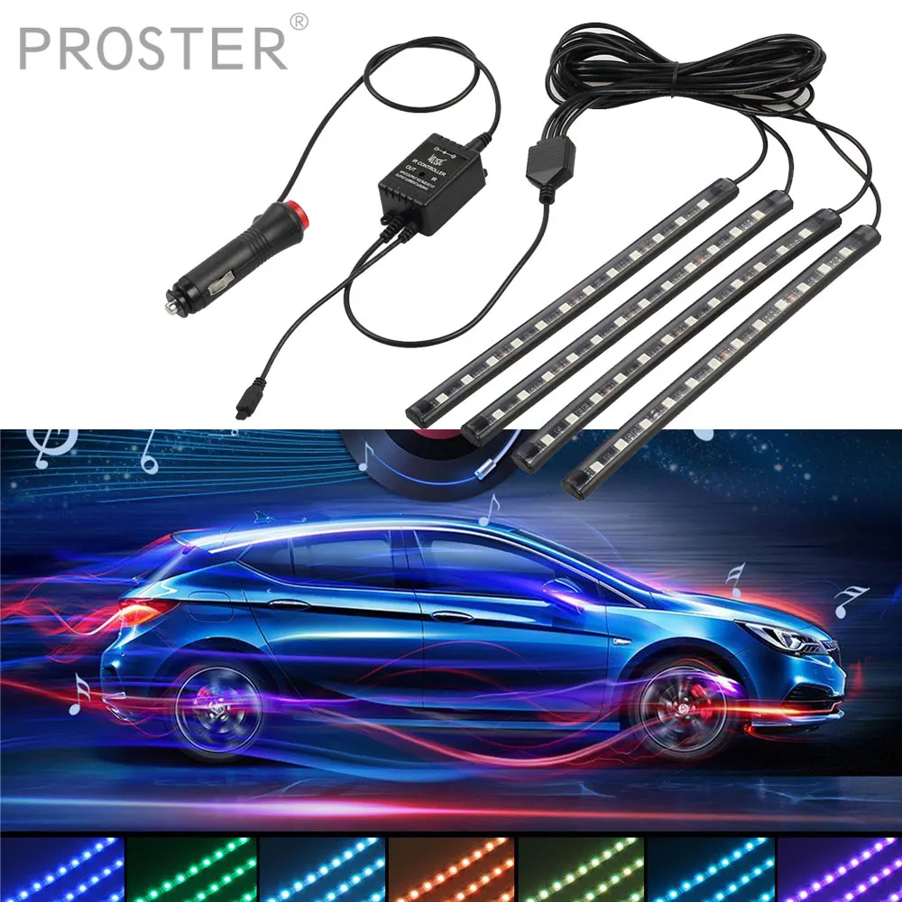 SMD5050 12 SMD светодиодсветодиодный RGB Автомобильная атмосферная полоса светильник 7