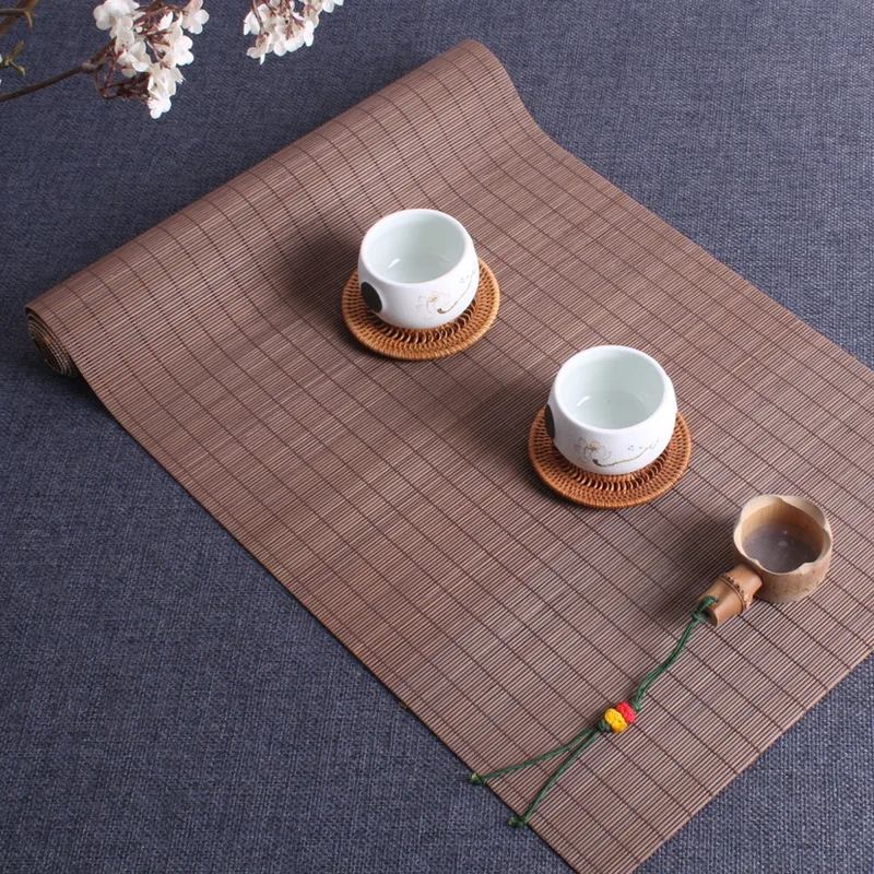1 предмет Bamboo Чай коврик Шторы японском стиле Теплоизоляция Pad Чай столик-поднос флаг