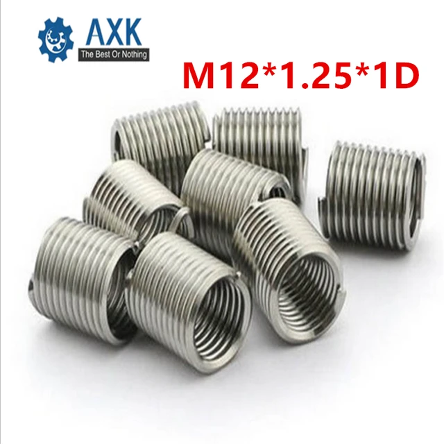 Fine Thread M10 x 1.25 Helicoil Insert 304 Stainless Steel Wire Threaded  Inserts