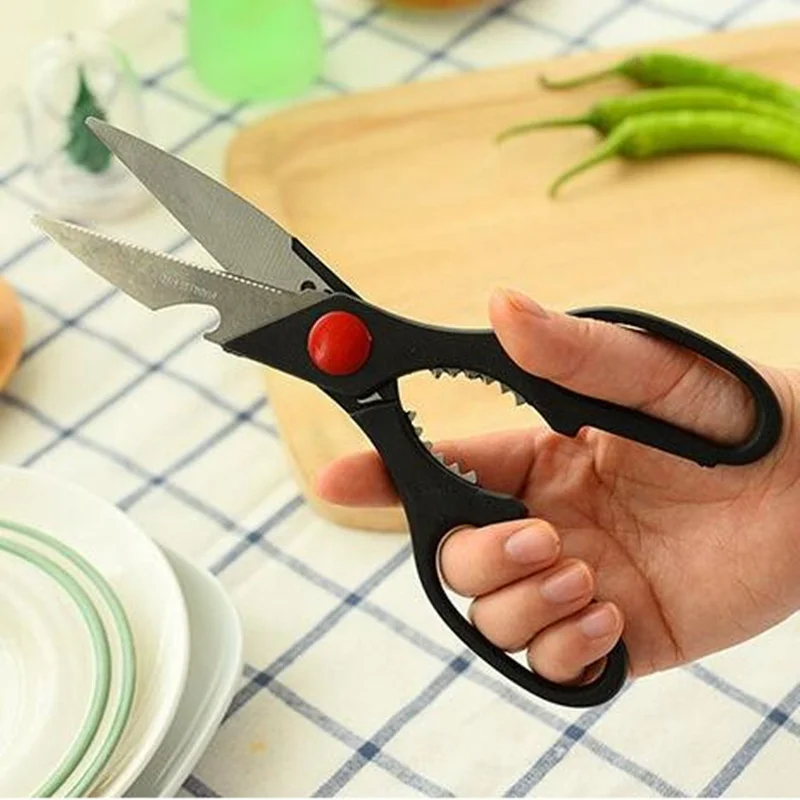 

Multifunctional stainless steel food scissors comes with bottle opener walnut clip Fish scale knife kitchen tools
