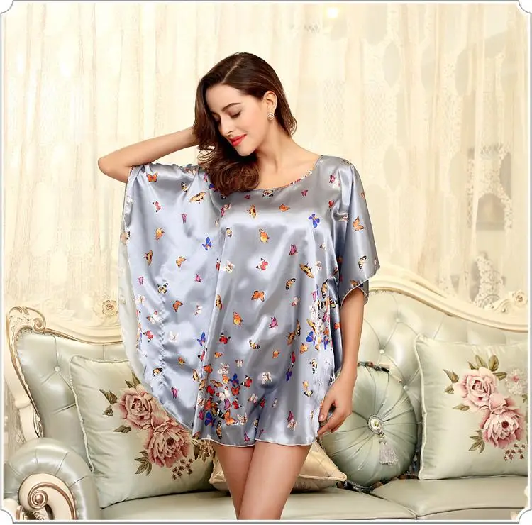 Sexy Silk Bath Robe Women Nightshirt Milk Silk Special Sleep Lounge
