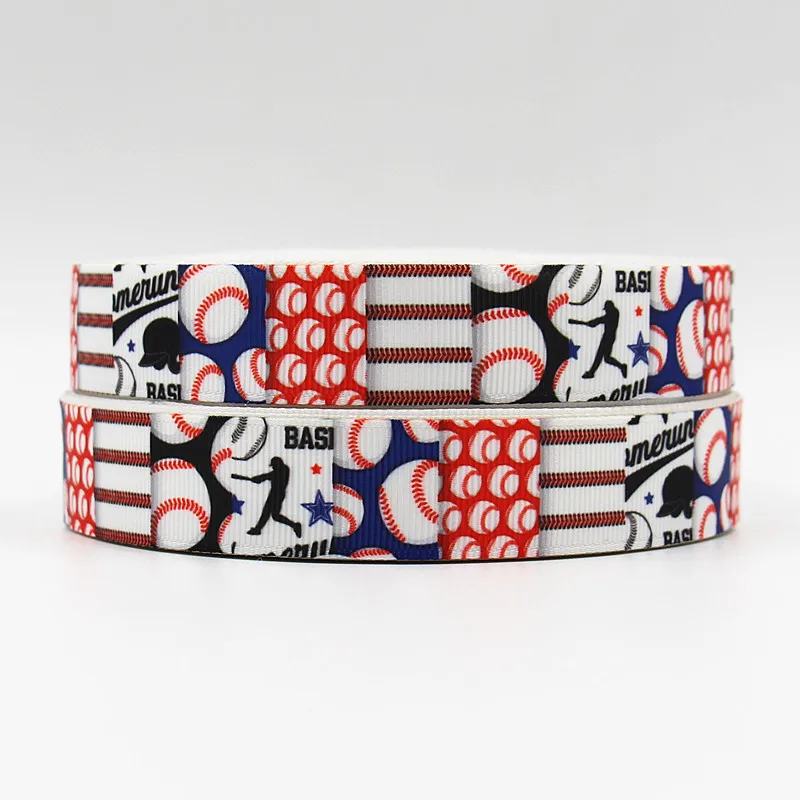 wm 10 yards lot 7/8inch 22mm 160107005 baseball grosgrain ribbon | Дом и сад