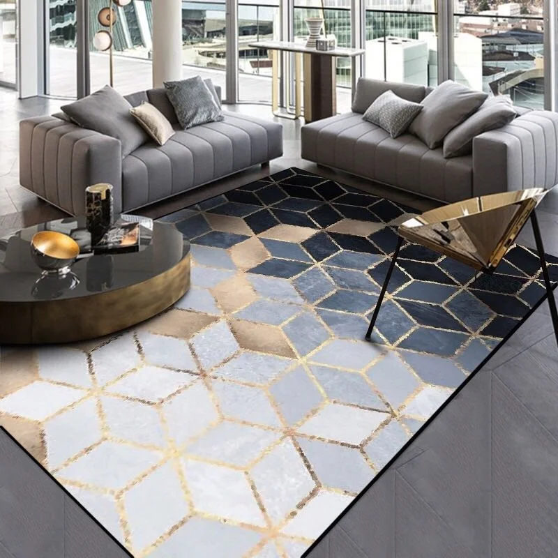 New Modern Soft Carpets For Living Room Bedroom Rugs Geometric Metal Style Area Rug Home Carpet Floor Door Mat Decoartive