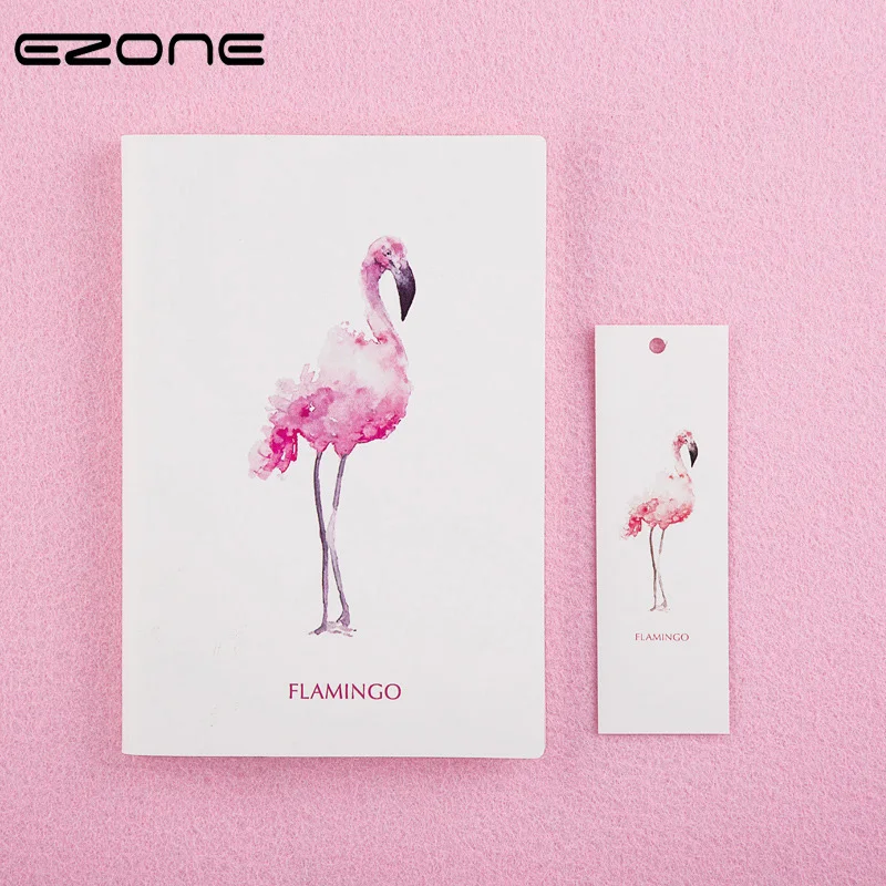 

EZONE New Fresh Style Notebook Printed Kawaii Flamingo Note Book Students Notepad Gift Traveler Jounery Diary School Stationery