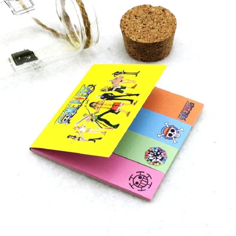 

3pcs Anime One Piece Memo Pad Notes Memo Post it Paper Sticker Page Flags School Office Korean Stationery Supplies Notebook