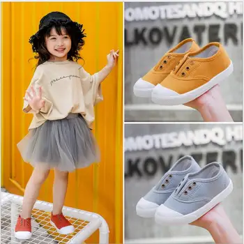 

2019 New Children Shoes Boys Canvas Shoes Fashion Kids Girls Shoes Toddler Cloth Sneakers Kids Candy Colors Casual Sneakers