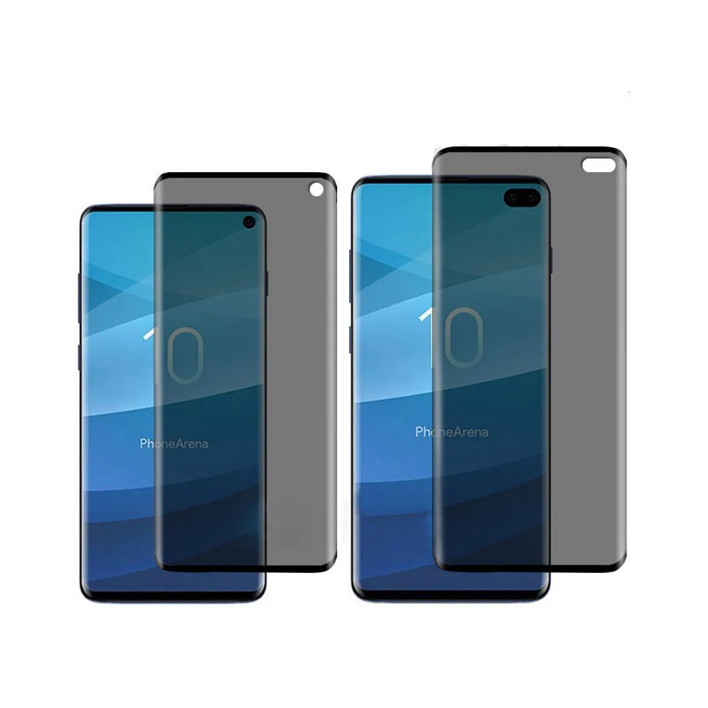 Закаленное стекло 3D изогнутое полное покрытие антишпионское для Samsung Galaxy S10 Plus S10e