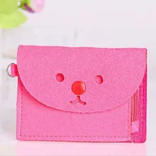 Для женщин мультфильм портмоне шерстяной войлок Мужская Малый карты чехол Мини Сумочка Кошелек Сумка Bolso Mujer Bolsa feminina для мальчиков и девочек