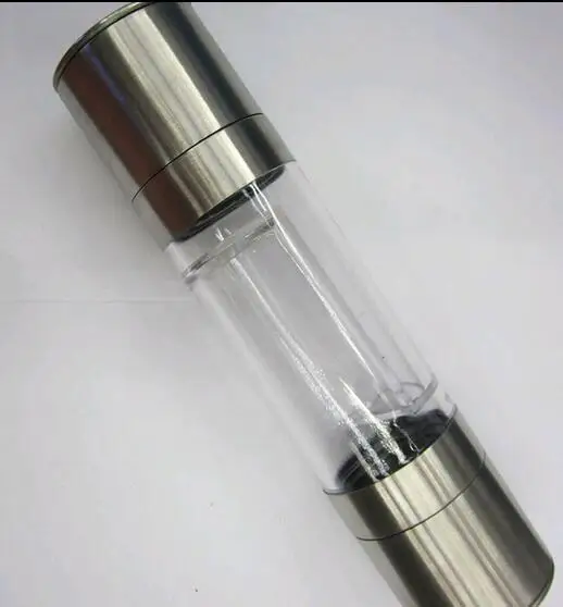 New Pepper Grinder 2 in 1 Stainless Steel Manual Salt Pepper Mill Grinder Seasoning Kitchen Tools Grinding for Cooking