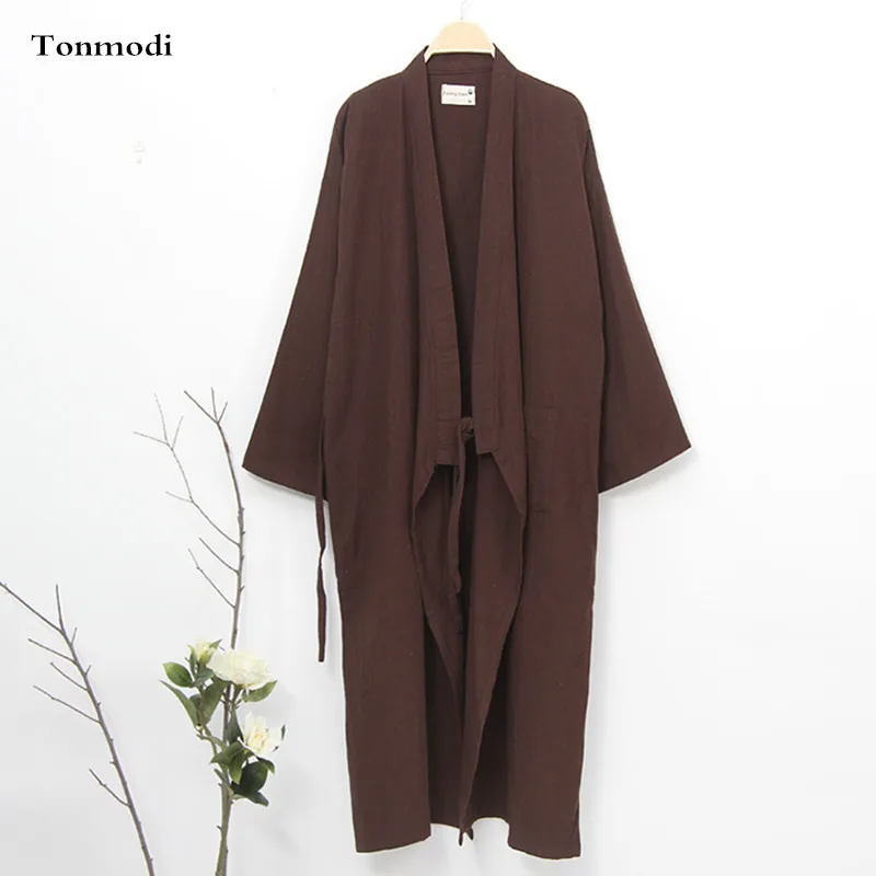 

Kimono For Men Summer Robes Cotton Kimono Sleepwear Long Design Cardigan Bathrobes Mens Robs