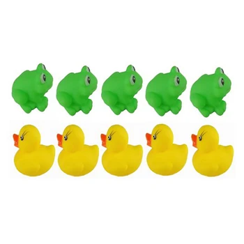 

1 set of Frogs & Ducks 5Pcs+5Pcs Baby Bath Tub Toys