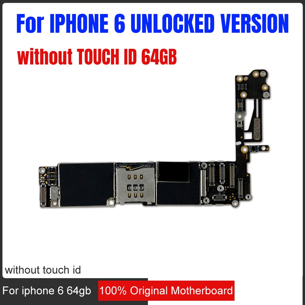 for iphone 6 Motherboard without Fingerprint,64gb Original