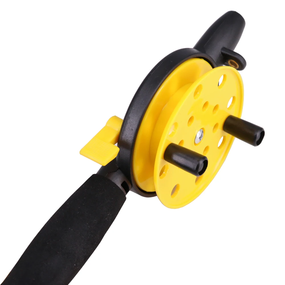 Telescopic Mini Ice Fishing Pole Rod Combo Durable Plastic Children Fishing Reel Rod 1.5# Line Set Winter Fishing Tackle Set