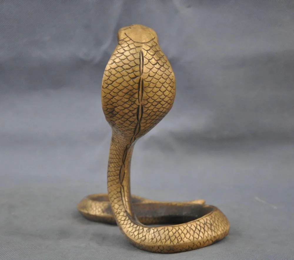 Китайская медная Бронзовая статуя ручной работы Lucky Cobra