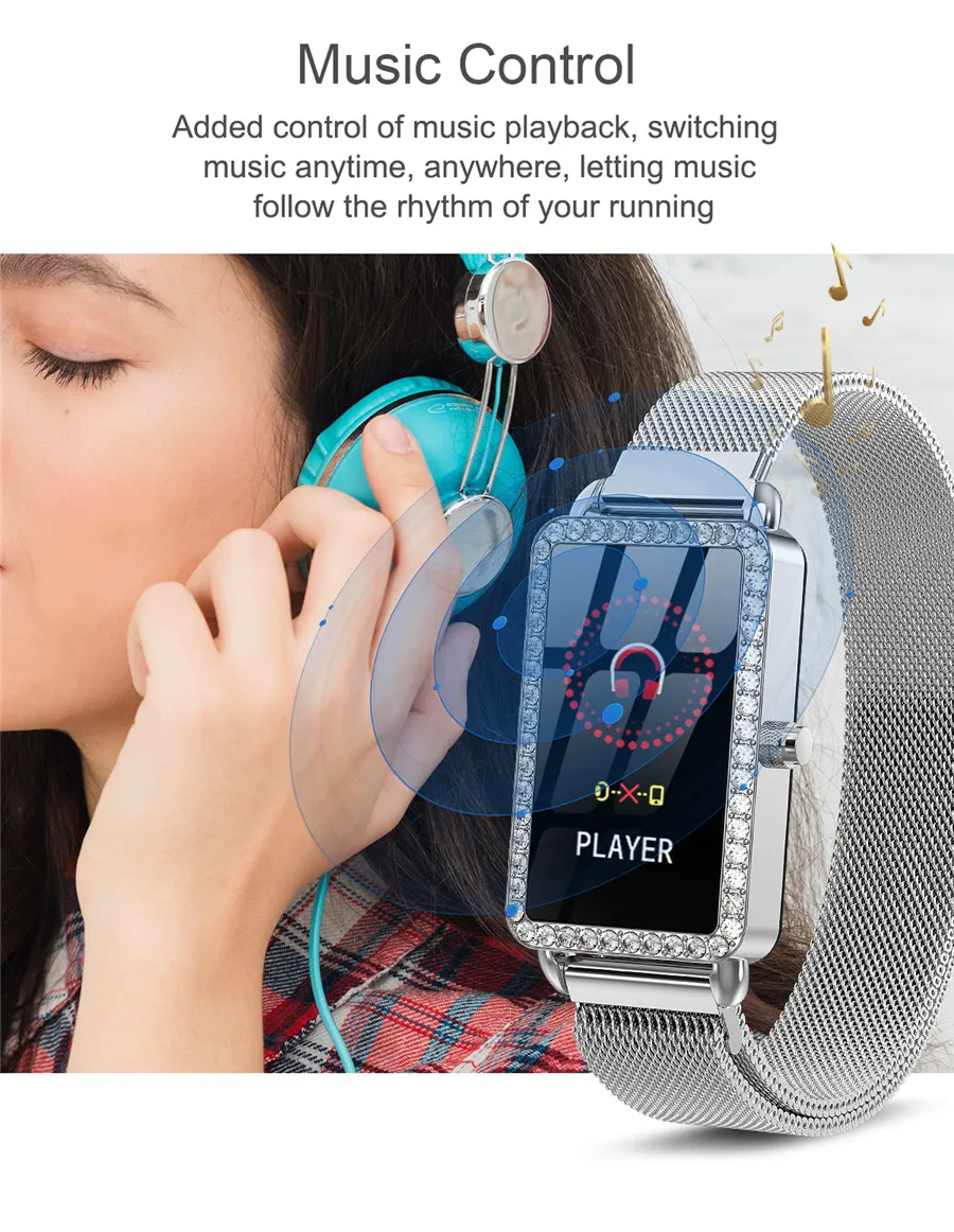 MELANDA женские Смарт-часы 1,1" IP68 Водонепроницаемый Секундомер сердечного ритма часы фитнес-трекер часы PK X3 S2 для Android IOS
