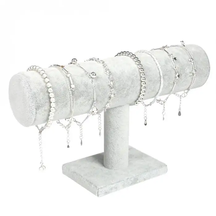 Портативный бархатный/из искусственной кожи браслет ожерелье дисплей стенд держатель часы ювелирные изделия Организатор Т-бар стойки LXH