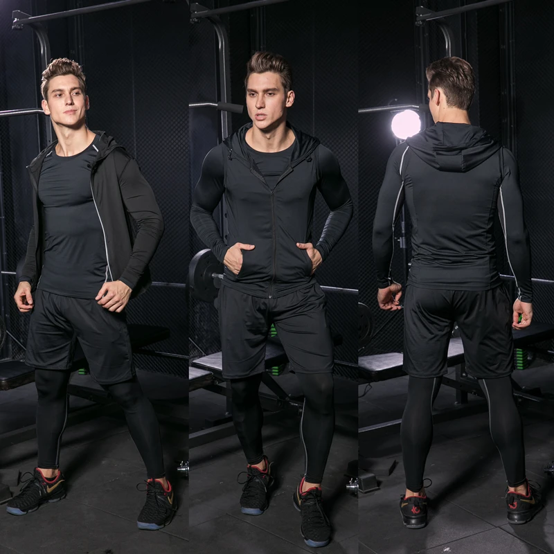 GYM Tights Sports Men's Compression Sportswear Suits training Clothes Suits workout jogging Sports clothing Tracksuit Dry Fit