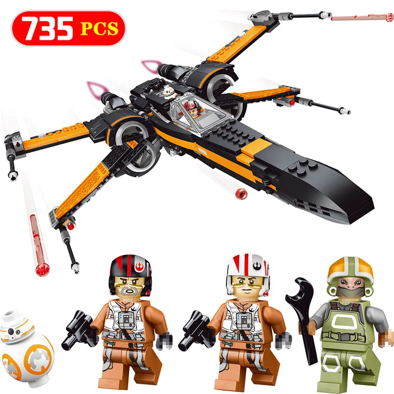 

Starwars Fighter Building Blocks 05004 Poe's X-wing Fighter LegoINGLYS Assembled Fighter Compatible with Star Wars X Wing Toys