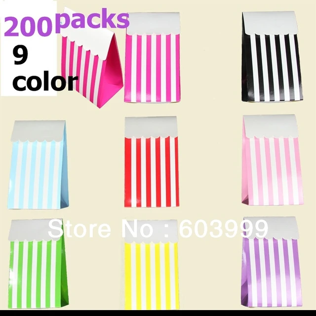 200 Pack Candy Stripe Treat Bo Party Favor Buffet 200 Pack Candy Stripe Treat Bo Party Favor Buffet Lolly Bags