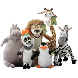 Новое-поступление-20-35-см-Мадагаскарские-Мультяшные-животные-один-лот-6-штук-плюшевые-игрушки-подарок-на-день-рождения-b9980