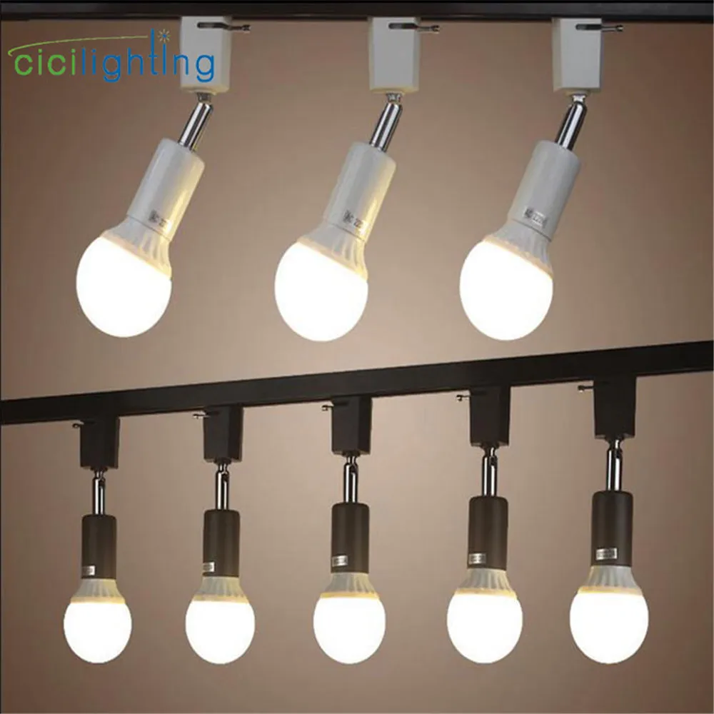 Us 3 99 Loft Minimalist E27 Track Light Universal Connector Direction Adjusted Rail Spotlights Ceiling Mounted Track Lighting Fixture In Track