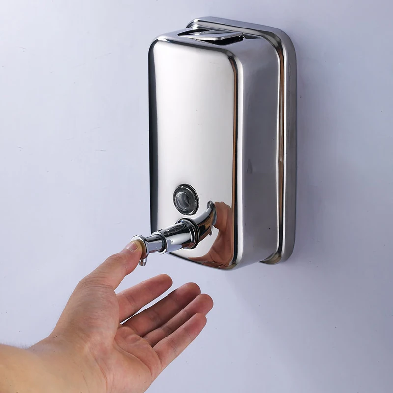 Liquid Soap Dispenser Wall Mounted Finish 304 Stainless Hotel Shampoo