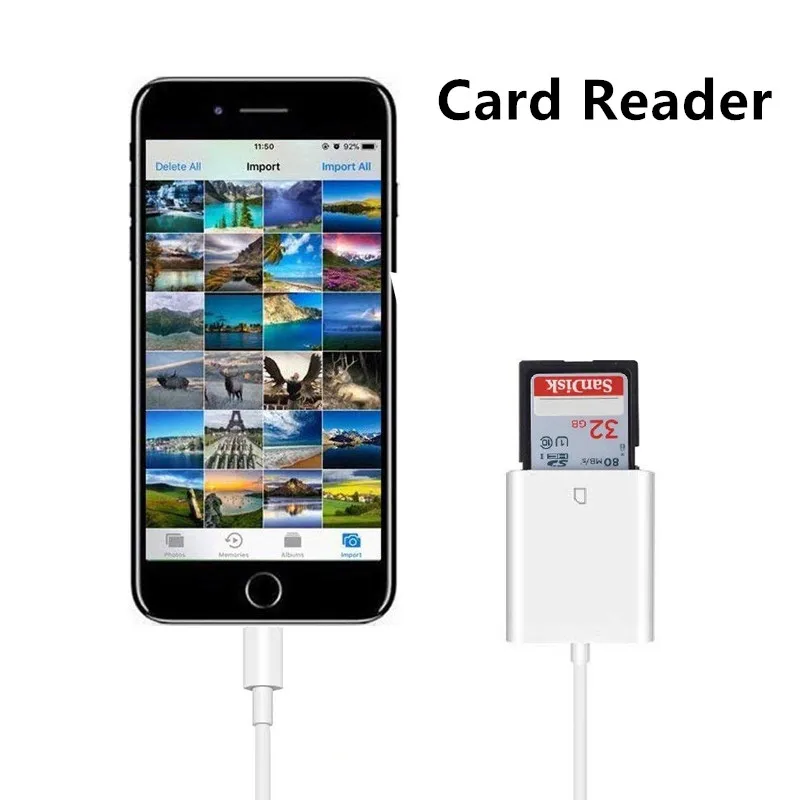 

Adapter for iPhone iPad Cardreader SD/tf for iPhone Memory Card Reader Splitter lector de tarjetas lecteur carte SD Connector