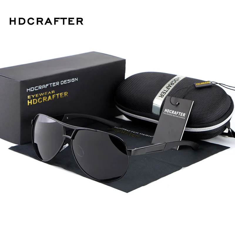 

HDCRAFTER Sunglasses Men Polarized Polarized Mirror Lens Eyewear Sun Glasses for Men Brand Designer Driving oculos de sol