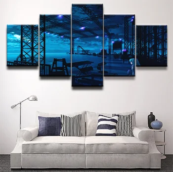

Wall Art Paintings On Canvas Decor 5 Pieces Anime Cute Girl Hatsune Miku Vocaloid Poster On The Wall Printed Canvas Pictures