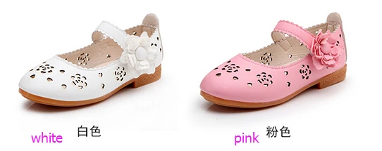 Weonedream девочек сандалии весна осень новых малышей детей принцесса обувь горячая 2 цвета квартира с вырезами розовый белый