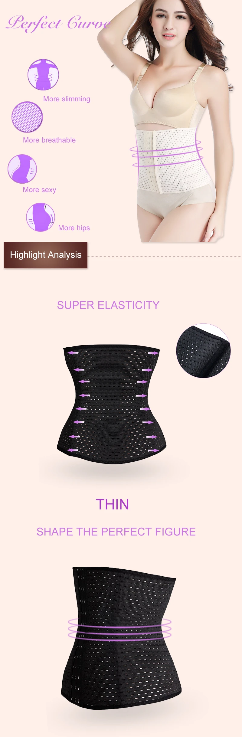 CXZD waist trainer shapers women high waist shaping waist trainer corset slimming Belt Shaper body modeling strap Belt Underwear  (2)