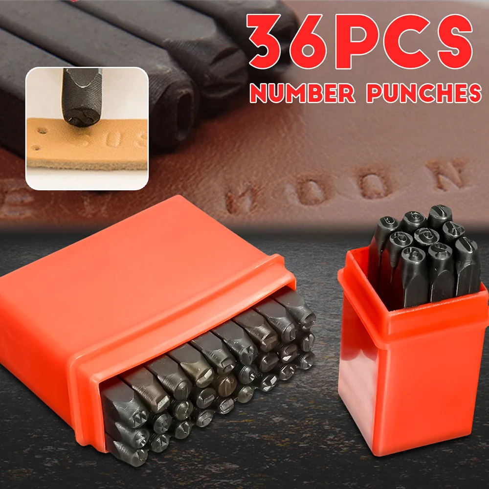 

36PCS Carbon Steel Letter&Number Stamp Punch Set Hardened Steel Work On Metal Wood Leather Surfaces Stamp Your Name