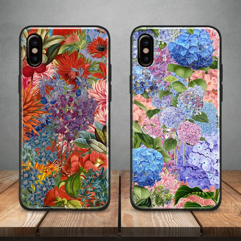 

Blue hydrangea Beautiful flowers Soft Silicone Phone Case Cover For Apple iPhone 5 5s Se 6 6s 7 8 Plus X XR XS MAX