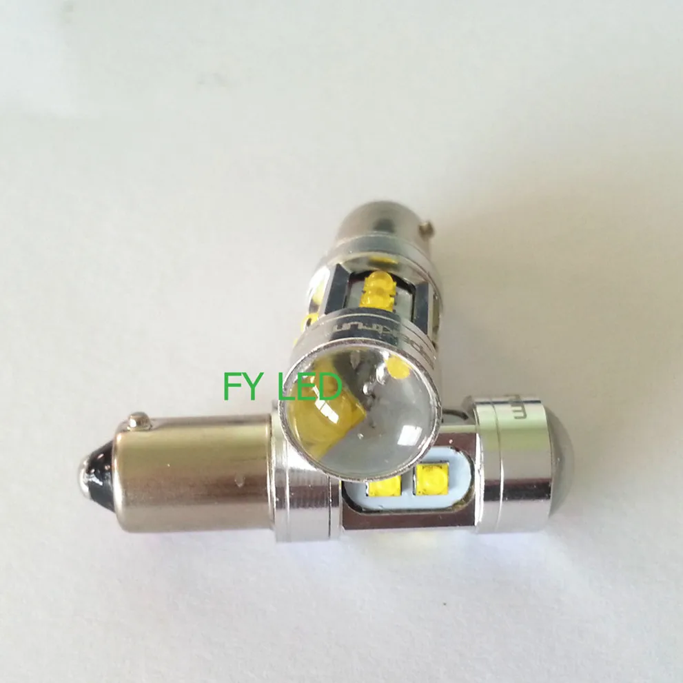 Светодиодные лампы для передних и задних поворотников Canbus 10 SMD CREE 2 шт./янтарь H21W