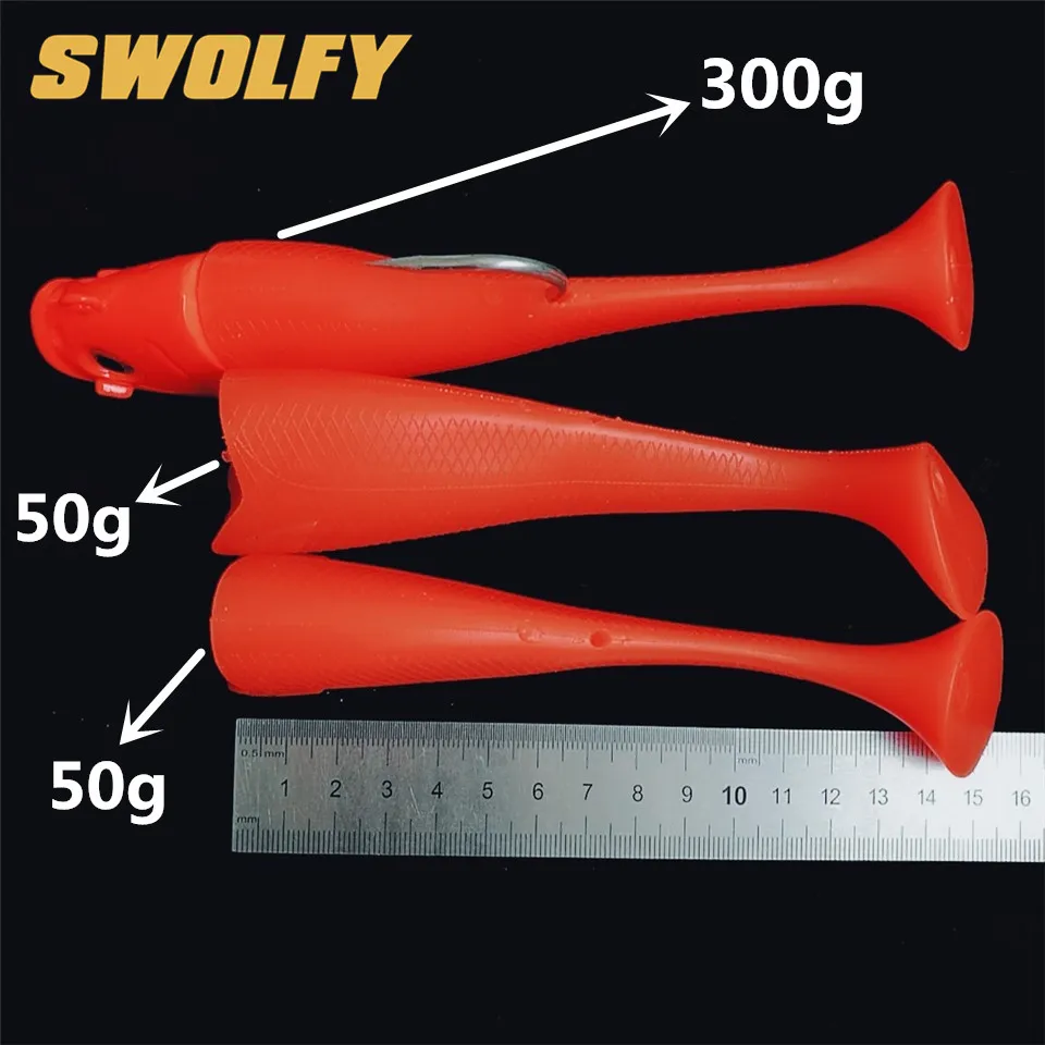 Swolfy Jig мягкая рыболовная приманка 300 г, свинцовая наживка для басов, пресная соленая вода, яркое тело, отсадка, Тонущая, свинцовая головка, силиконовая наживка