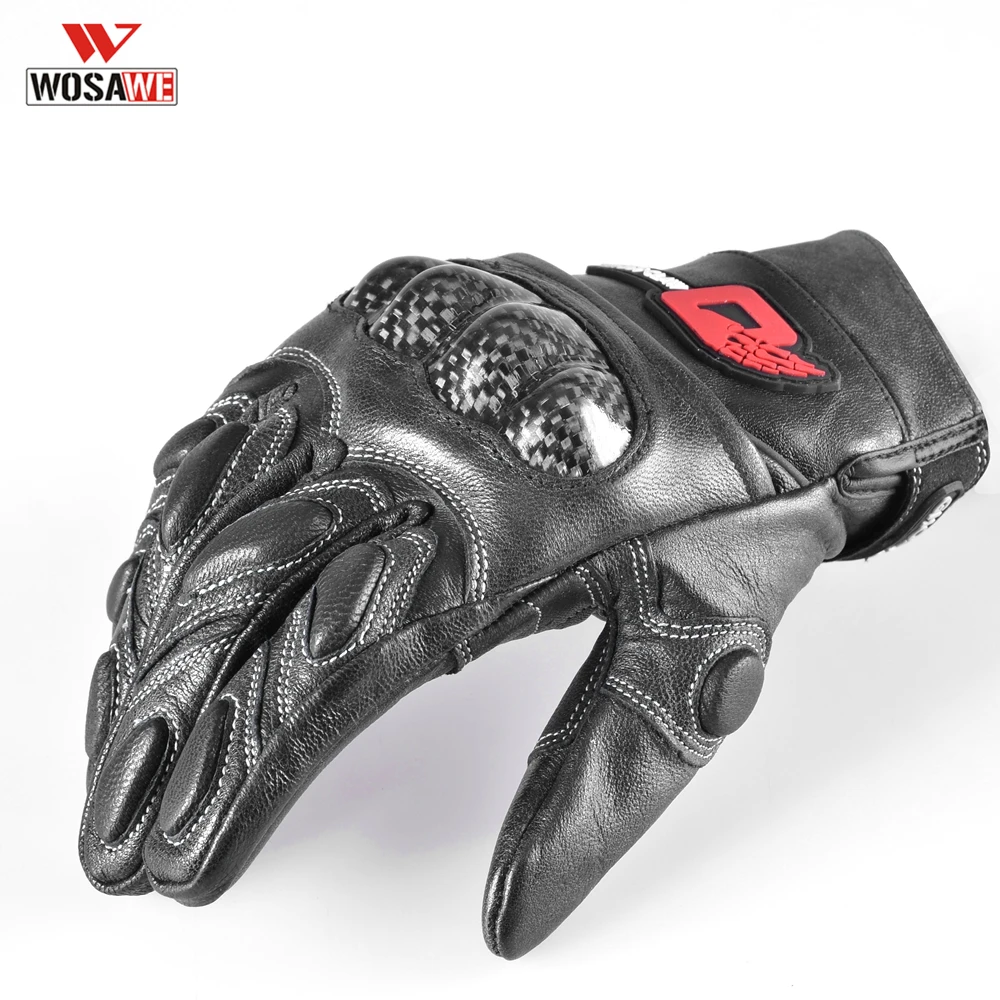 WOSAWE Cycling Gloves Full Finger Bicycle Gloves Black Anti-slip Motoqueiro Luvas Guantes Moto Motocicleta Luvas de moto