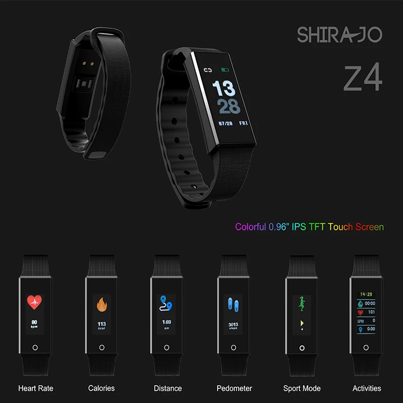 

Z4 Smart Band Bracelet stappenteller activity tracker heart rate monitor pulsera actividad Smartband For Android IOS