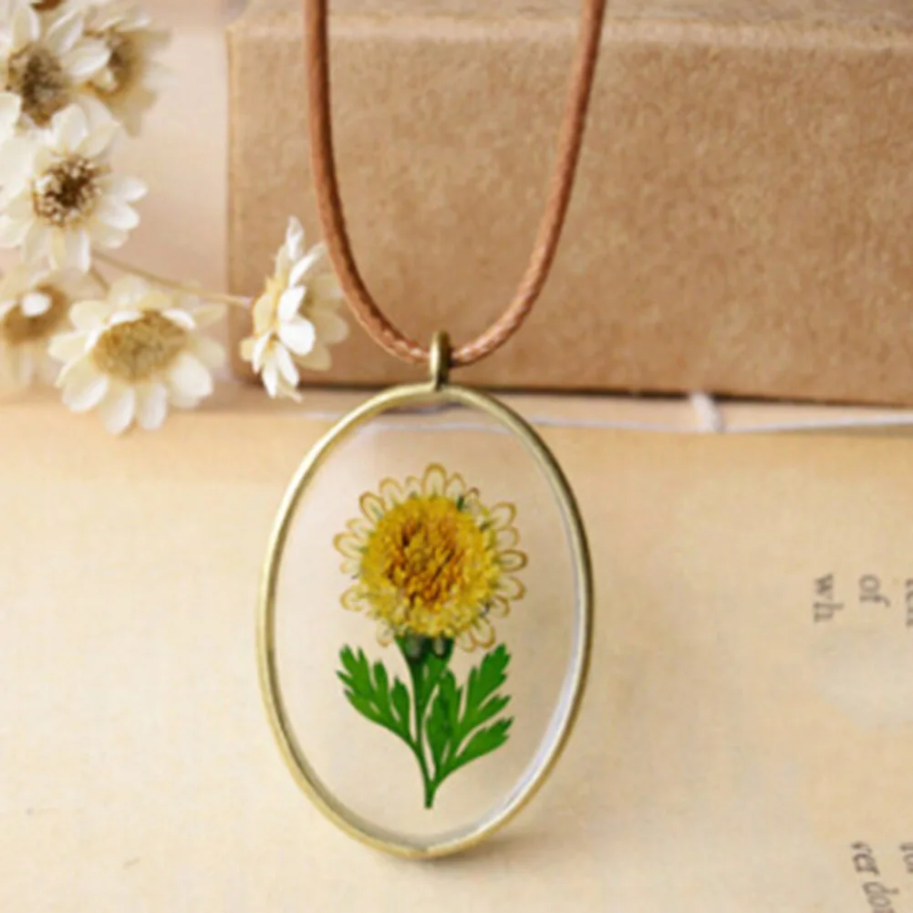 

Original Handmade Natural Sunflower Flowers Long Necklaces & Pendants For Women Retro Style Jewelry