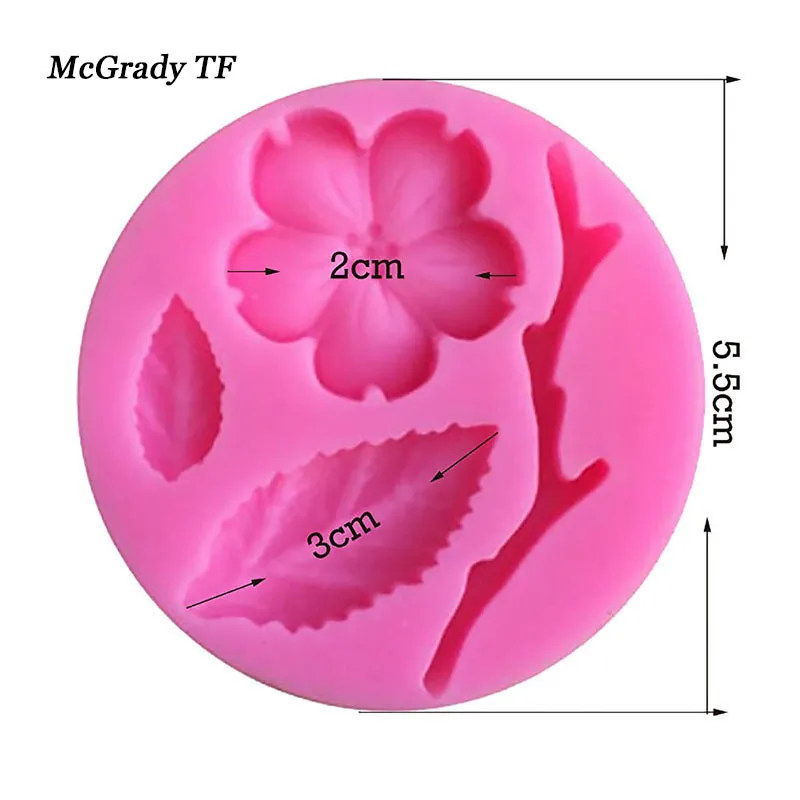 3D DIY цветы Fimo Силиконовая Форма Плесень цветок сливы помадка формы украшения торта инструменты Шоколадный Сахар Искусство дисплеи торт Декор