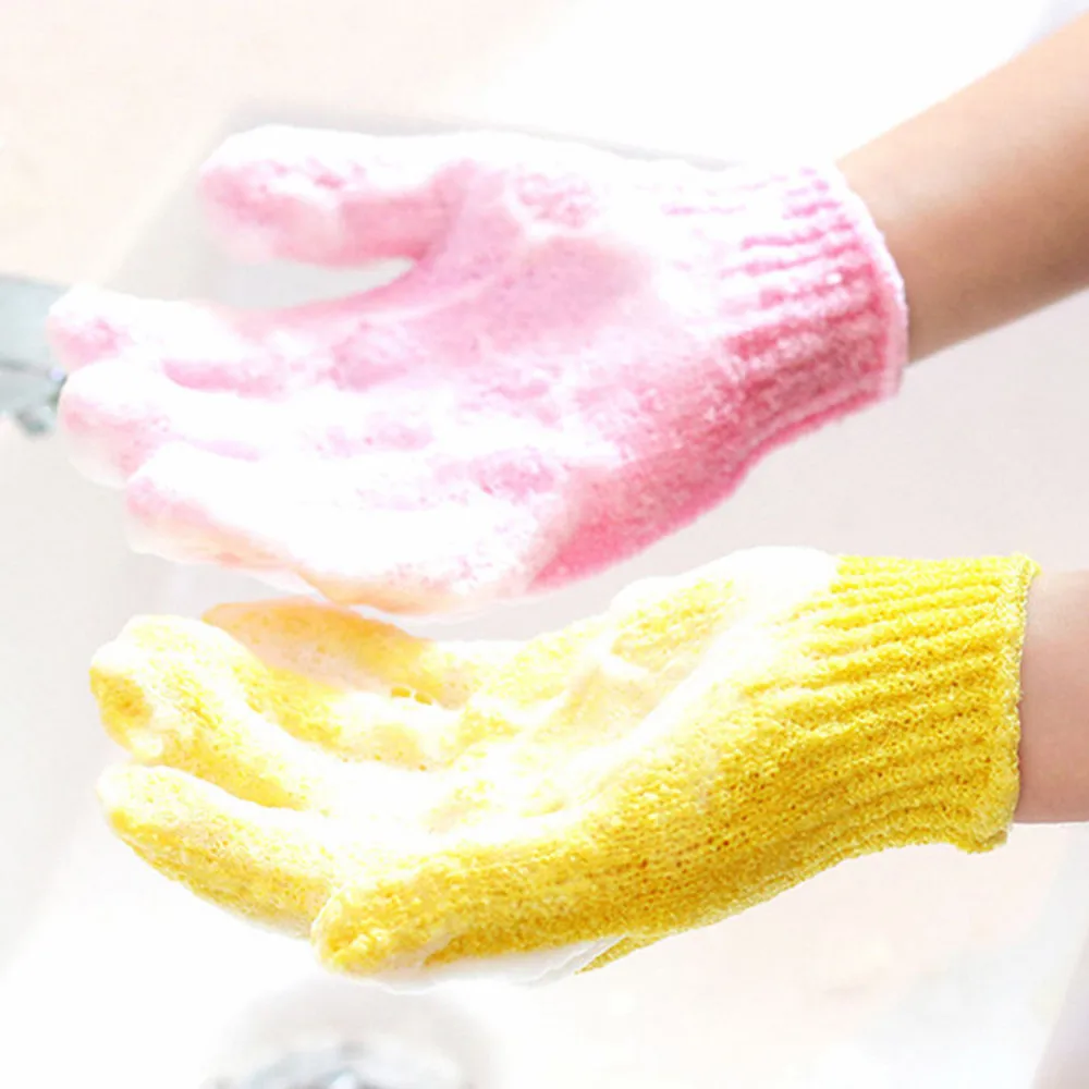 Перчатки для душа с пятью пальцами отшелушивающие спа-перчатки для мытья кожи для ванны пенопластовые Нескользящие скребок с сопротивлением перчатки мягкие перчатки#18